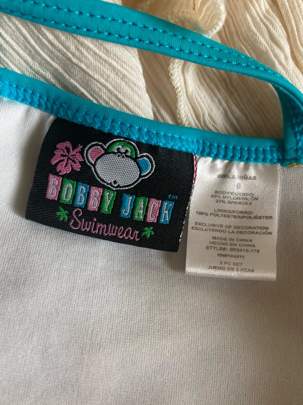 Vintage Y2K-era Bobby Jack camouflage tankini swim top